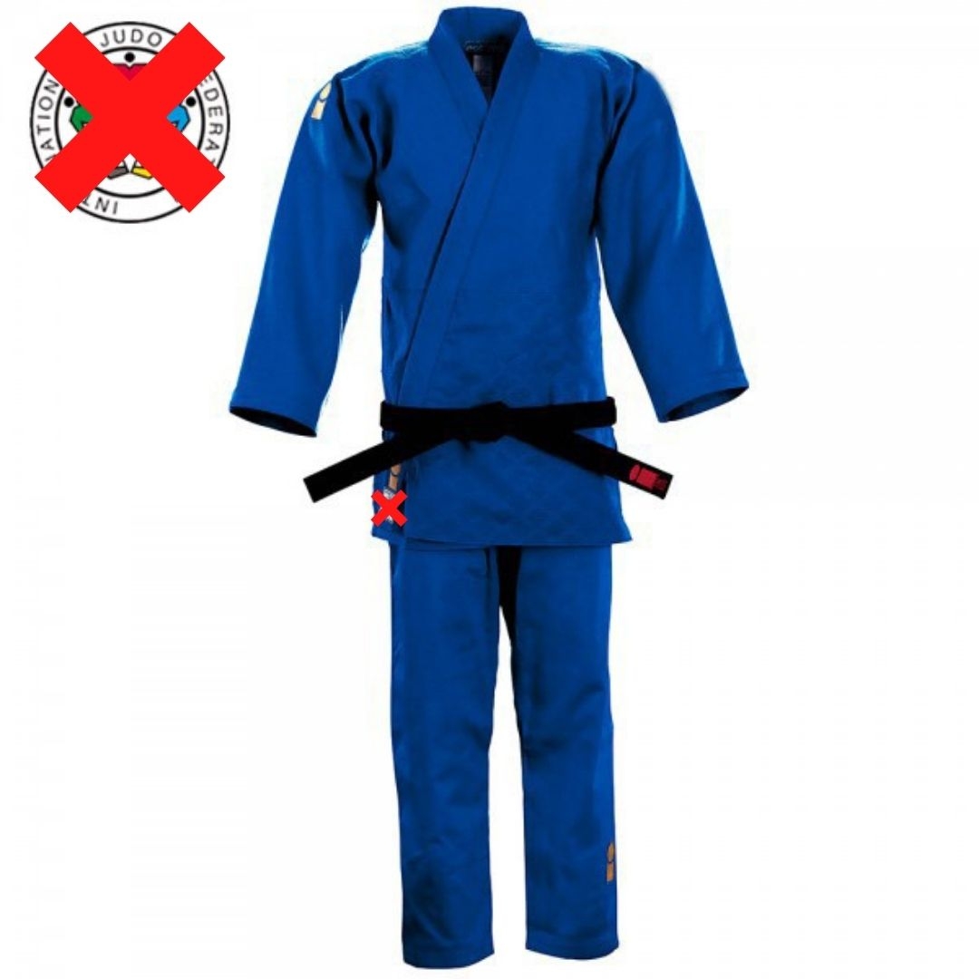 2019 non-approved judopak Slim Fit blauw<!-- 427728 Essimo -->