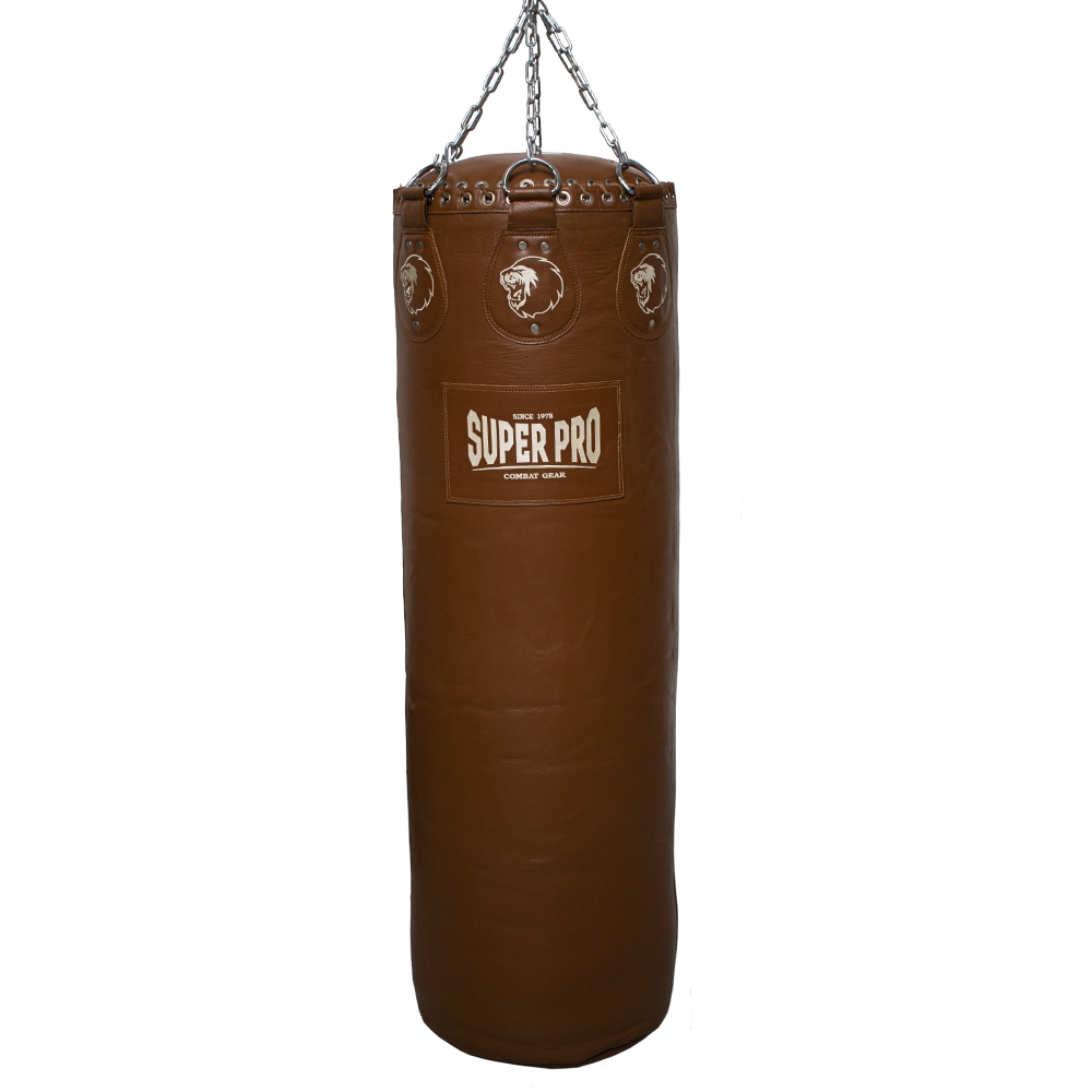 Super Pro Leather Punch Bag Gigantor Classic Bruin 138x42 - Bokszakken