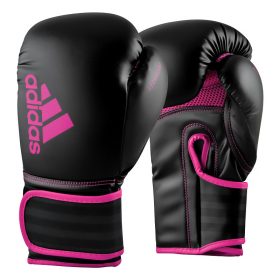 adidas (kick)Bokshandschoenen Hybrid 80 Zwart/Roze 6oz - Adidas bokshandschoenen