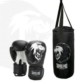 Super Pro Combat Gear Bokszakset Junior Zwart/Wit<!-- 434807 Sportief BV -->