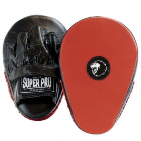 Super Pro Lederen Flat Hook and Jab Pad Zwart/Rood<!-- 450164 Sportief BV -->