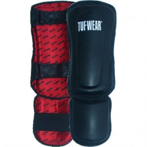 TUF Wear Top Gun scheenbeschermers T315 (zwart/rood) S/M TUF Wear Top Gun scheenbeschermers T315 (zwart/rood) S/M