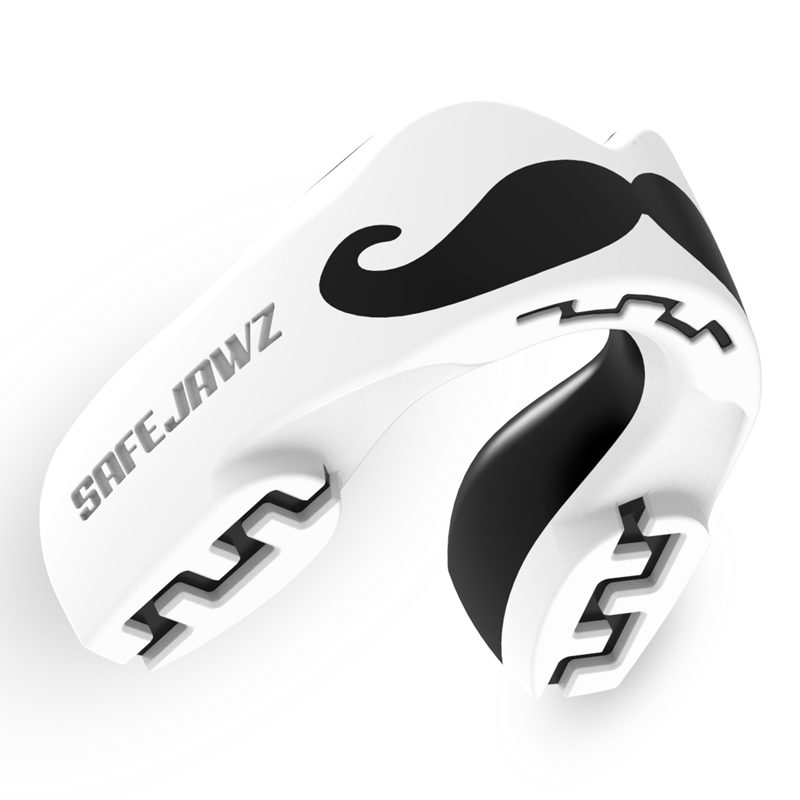 Safejawz Gebitsbeschermer Extro-Series Moustache Wit/Zwart Junior