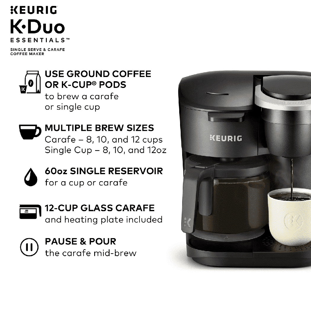 Keurig K-Duo Essentials Carafe Coffee Maker - Black Keurig K-Duo Essentials Carafe Coffee Maker - Black