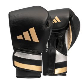 adidas Speed 500 Professional (kick)bokshandschoenen Zwart/Goud 12oz - Adidas bokshandschoenen