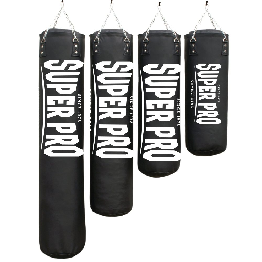 Super Pro Combat Gear Pro Luxury Bokszak PU Vertical Logo (Zwart)