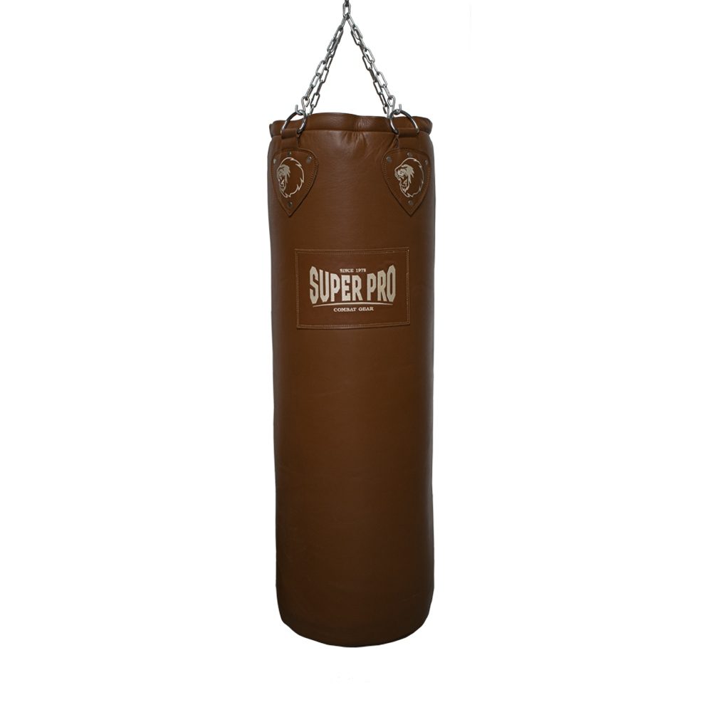 Super Pro Combat Gear Super Pro Leather Punch Bag Classic 122x40 cm (Bruin)