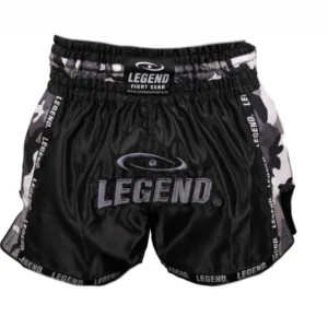 Legend Kickboks Broekje Camo Grijs Satijn maat XS Legend Kickboks Broekje Camo Grijs Satijn maat XS