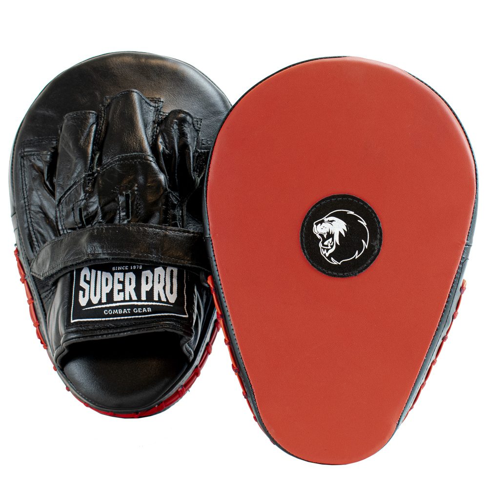 Super Pro Combat Gear Super Pro Lederen Flat Hook and Jab Pad Zwart/Rood