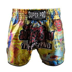 Super Pro Combat Gear Thaishort Pattaya Made In Thailand (Geel / Zwart / Print)