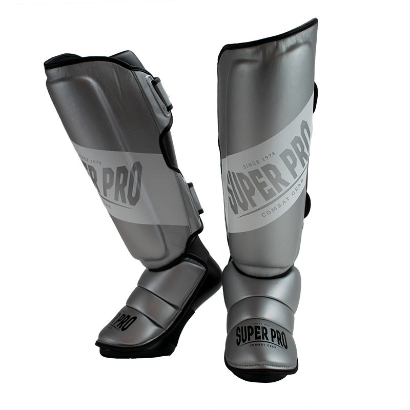 Super Pro Combat Gear Rebel Scheenbeschermers , grijs - zwart - wit