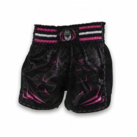 Leo-PREDATOR-Mesh-Kickboxing-Short-–-Black-Pink - Kickboksbroekjes voor dames