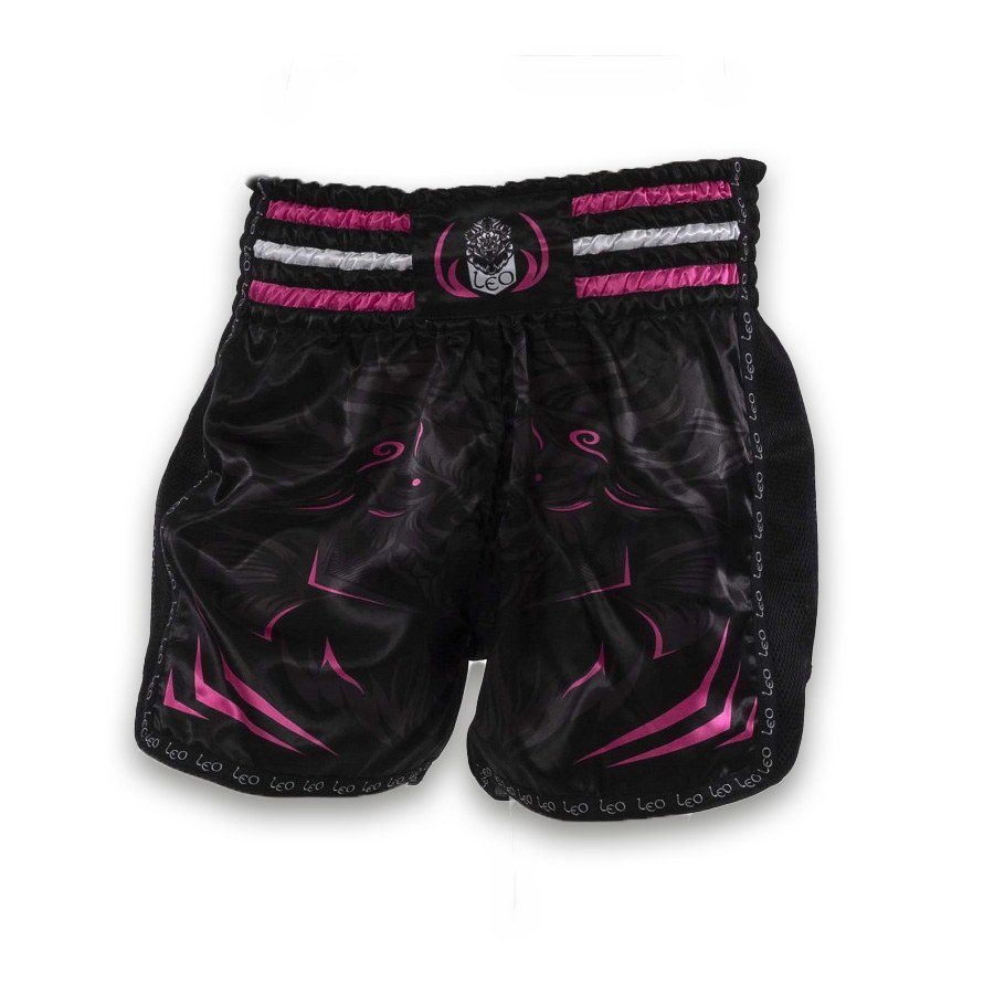 Leo PREDATOR Mesh Kickboxing Short - Black/Pink
