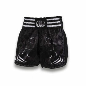 Leo-PREDATOR-Mesh-Kickboxing-Short-–-Black-White - Kickboksbroekjes voor dames