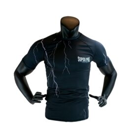 Super Pro Combat Gear Compression Shirt Short Sleeve Thunder , grijs - zwart