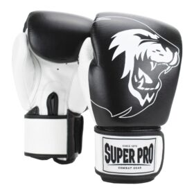 Super Pro Bokszakhandschoenen "Undisputed" Leder (Zwart/Wit)