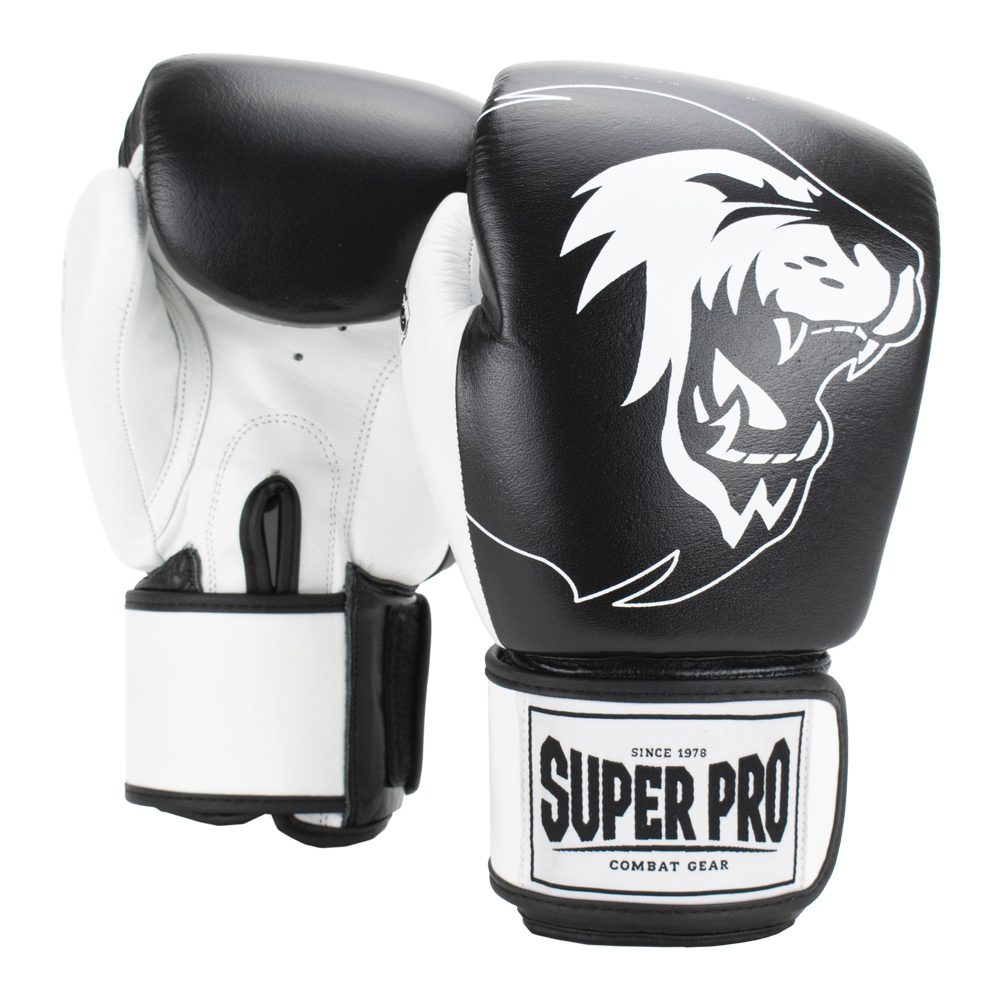 Super Pro Bokszakhandschoenen "Undisputed" Leder (Zwart/Wit)