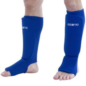 Essimo Scheen/wreef beschermer elastisch katoen blauw