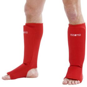 Essimo Scheen/wreef beschermer elastisch katoen rood