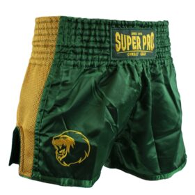 Super Pro Combat Gear Kickboksbroekje "Brave" (Goud / Groen)