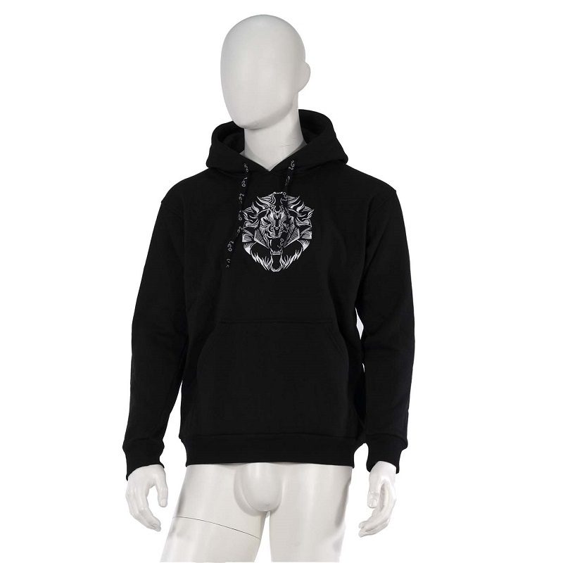 Leo ''The King'' Embroidered Hoodie Black