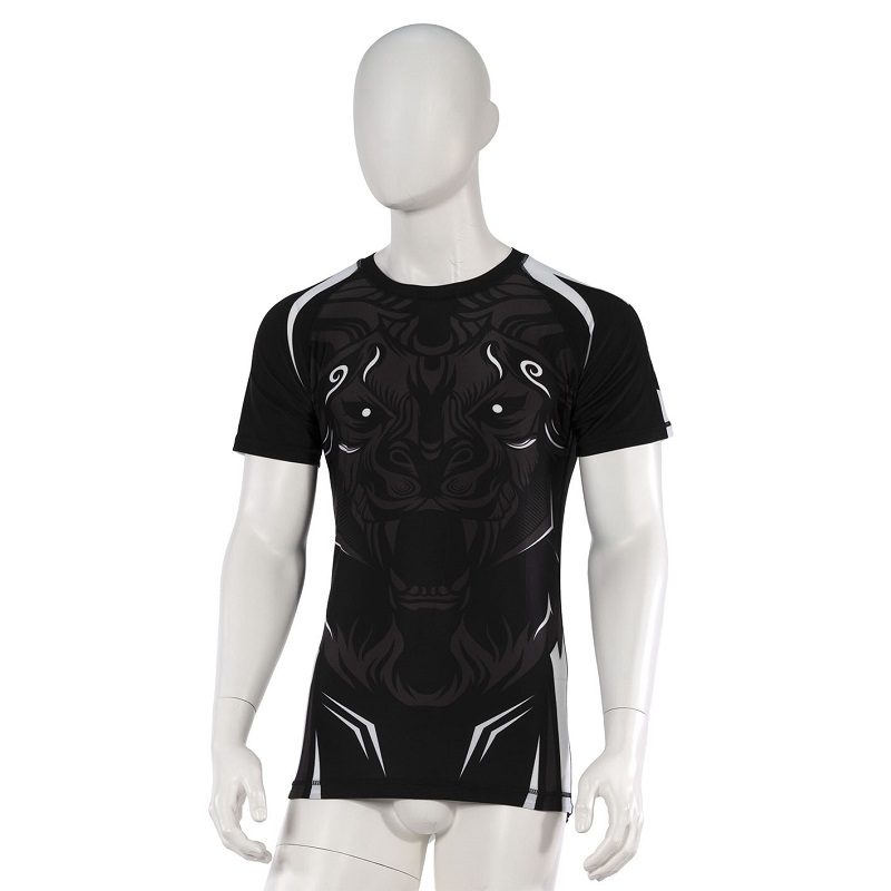 Leo ROAR Rashguard SS - Black/White