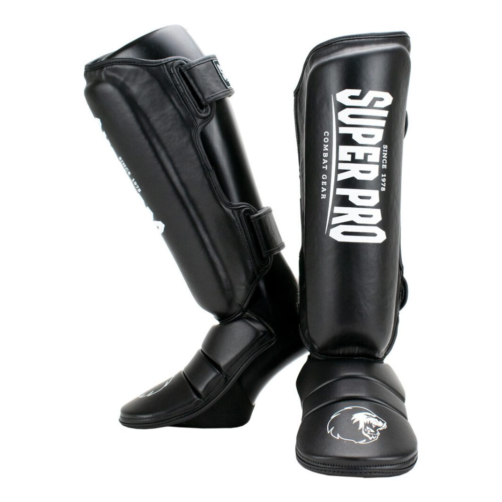 Super Pro Combat Gear Scheenbeschermer Protector , zwart - wit