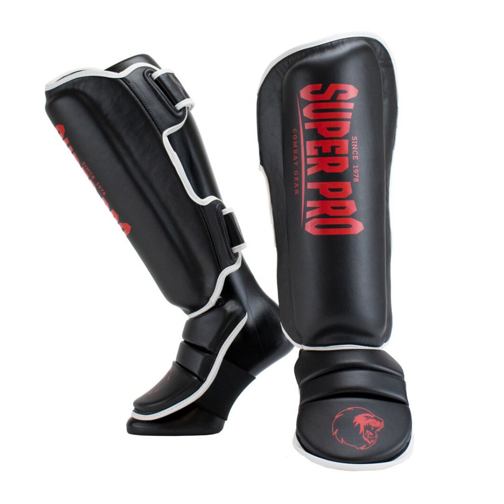 Super Pro Combat Gear Scheenbeschermer Protector Se , rood - zwart - wit