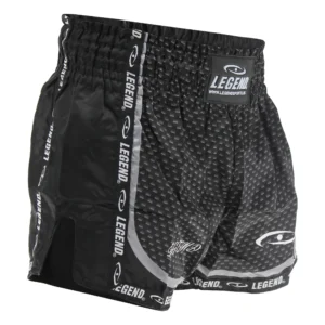 Legend Kickboks Broekje Carbon Black Satijn maat XL Legend Kickboks Broekje Carbon Black Satijn maat XL