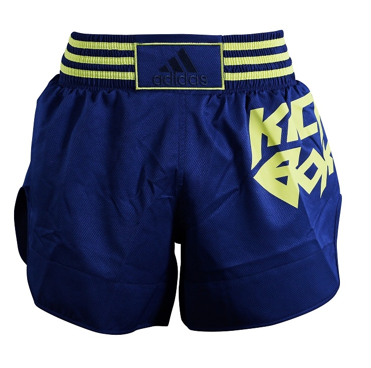 adidas Thai- En Kickboksshort Micro Diamond , blauw - geel