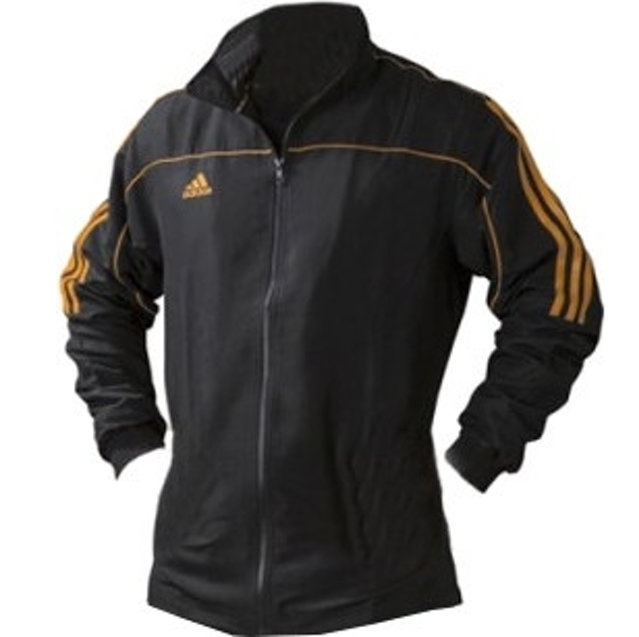 adidas Team Track Trainingsjack , zwart - oranje