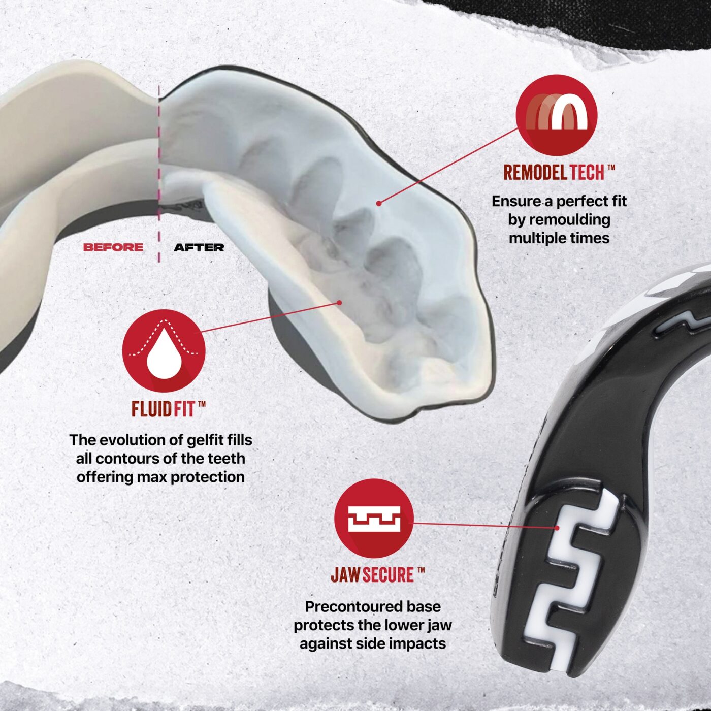 SAFEJAWZ Gebitsbeschermer Extro Fangs Zwart (SAFEJAWZ EXTRO FANGS BLACK)