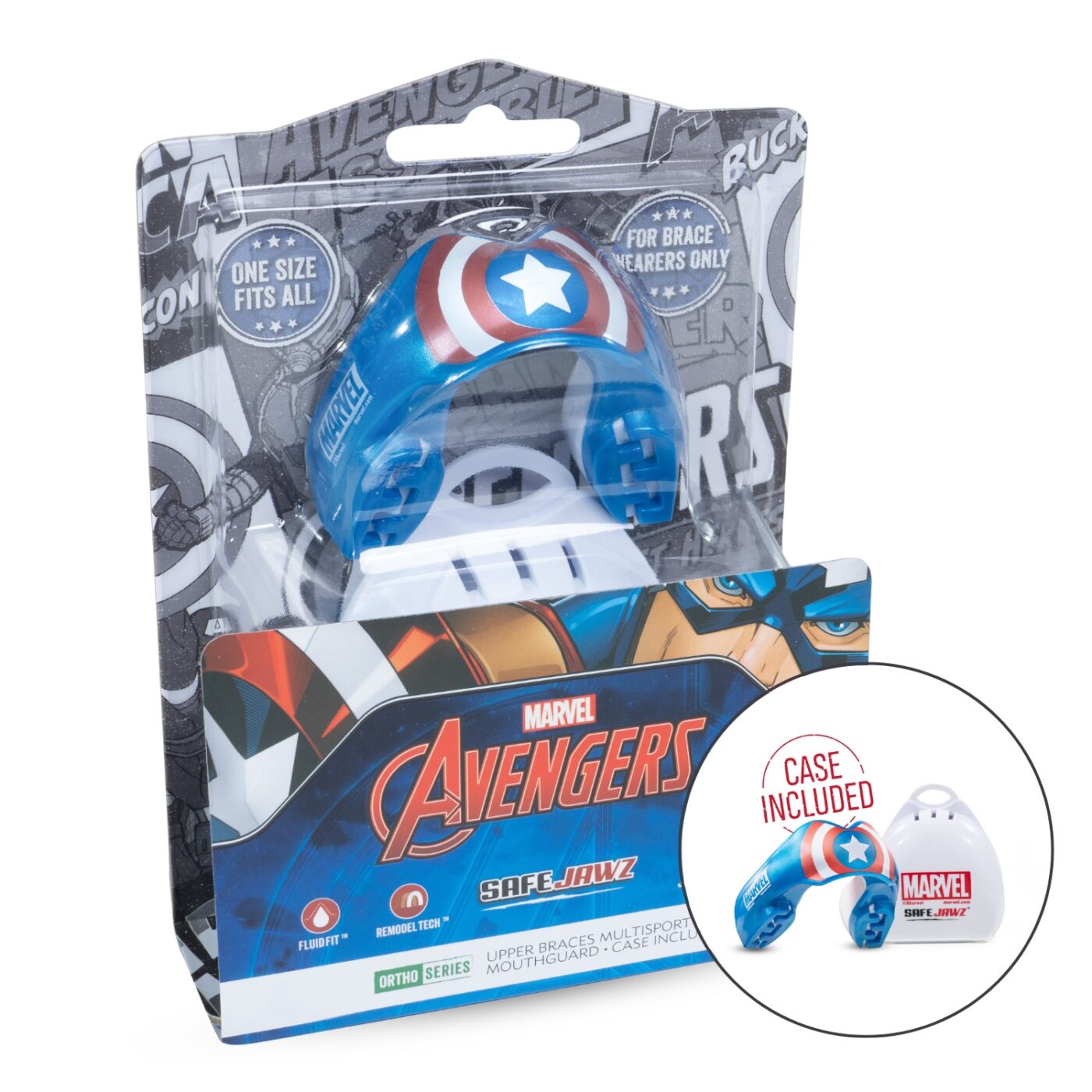 Vecht Sport Gebitsbescherming Safejawz Captain America (SAFEJAWZ MARVEL BRACES CAPTAIN AMERICA)
