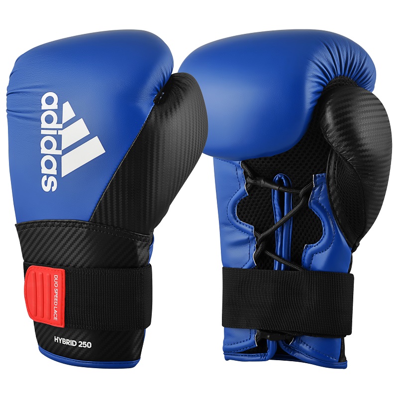 adidas (kick)bokshandschoenen Hybrid 250 Training , blauw - zwart