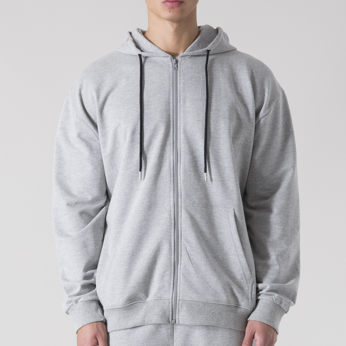 Everlast Zipped Hoodie Back Square Logo Grijs S (Grijs)