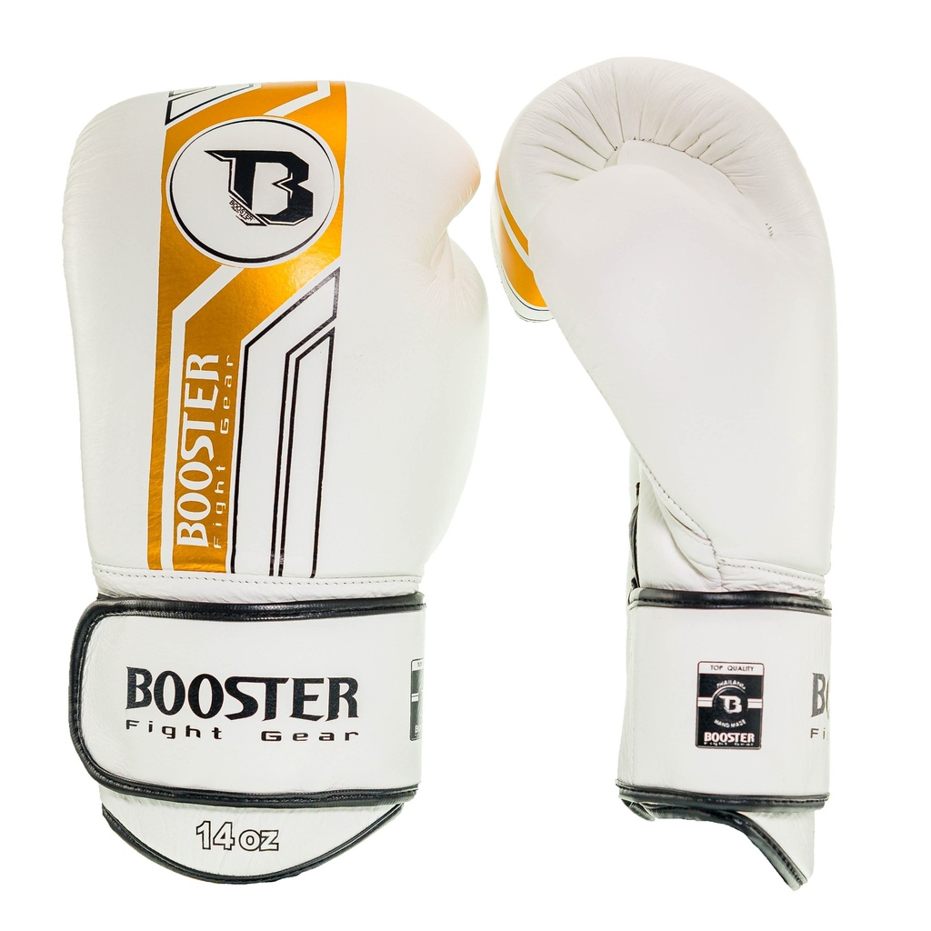 Booster V9 Kickbokshandschoenen Wit/Goud (BGL V9 WHITE GOLD) Booster V9 Kickbokshandschoenen Wit/Goud (BGL V9 WHITE GOLD)