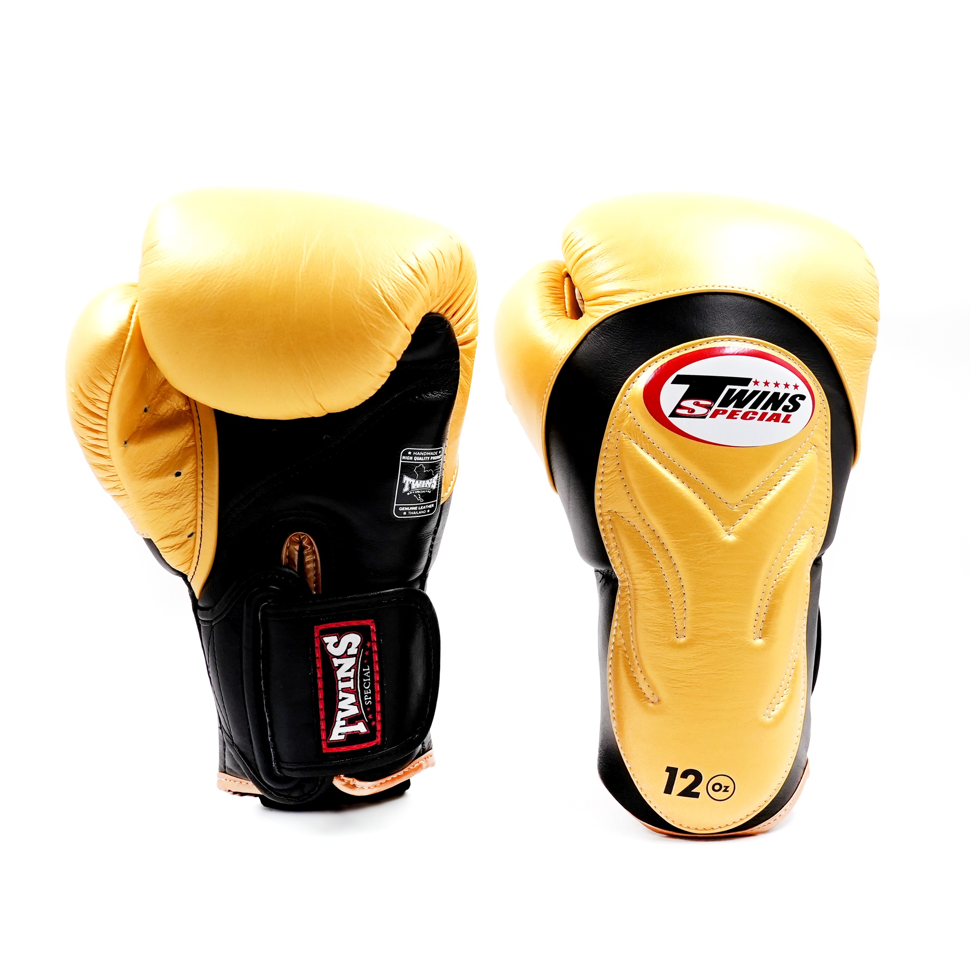 Twins Deluxe Velcro Bokshandschoenen Zwart-Goud (BGVL 6 BLACK GOLD)