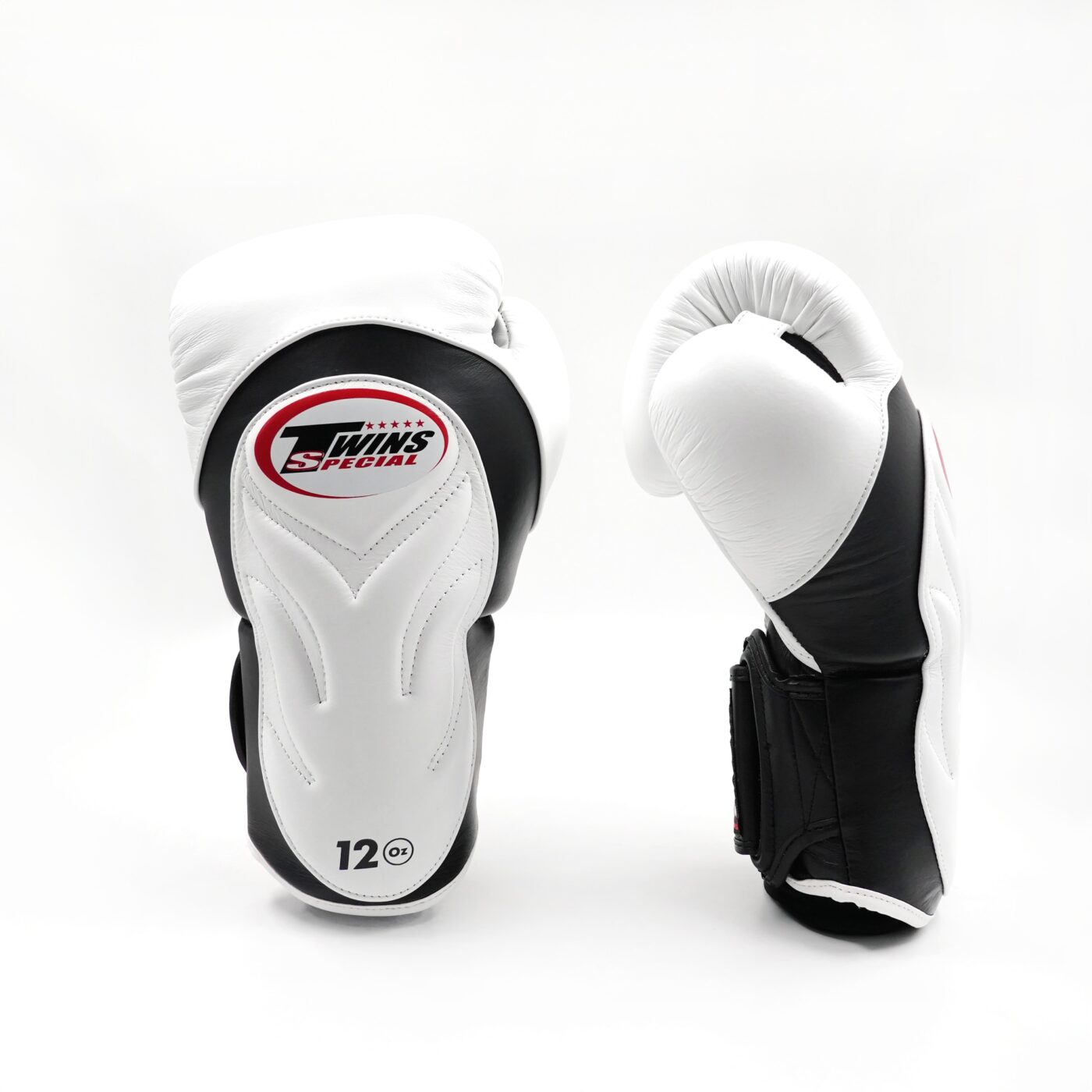 Twins Deluxe Velcro Bokshandschoenen Zwart/Wit (BGVL 6 BLACK WHITE)