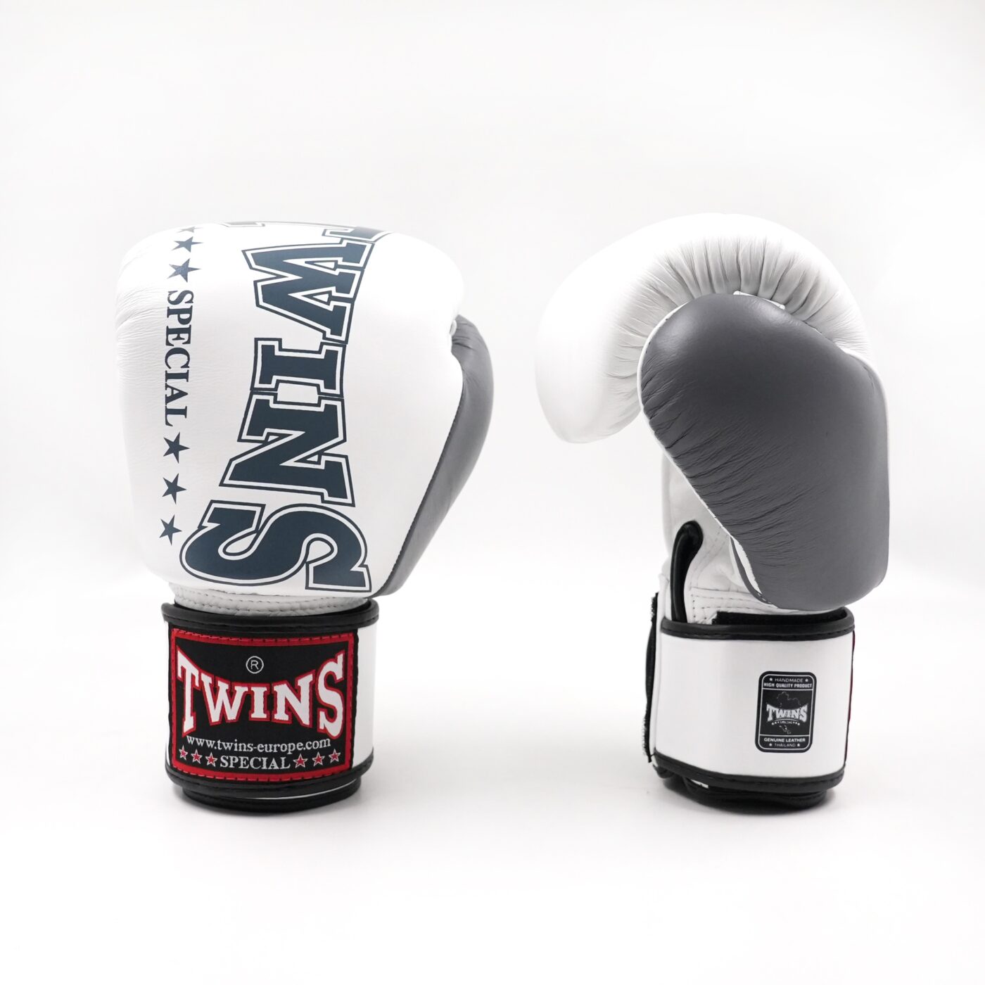 Twins Special BGVL-8 Kickbokshandschoenen Wit Grijs (BGVL 8 WHITE GREY)