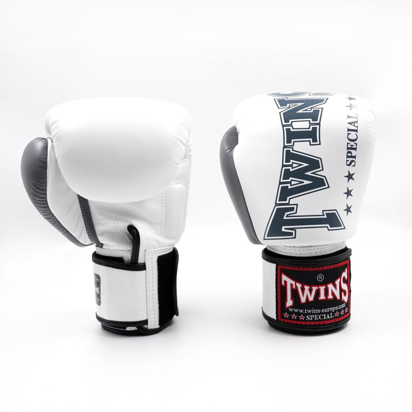 Twins Special BGVL-8 Kickbokshandschoenen Wit Grijs (BGVL 8 WHITE GREY)