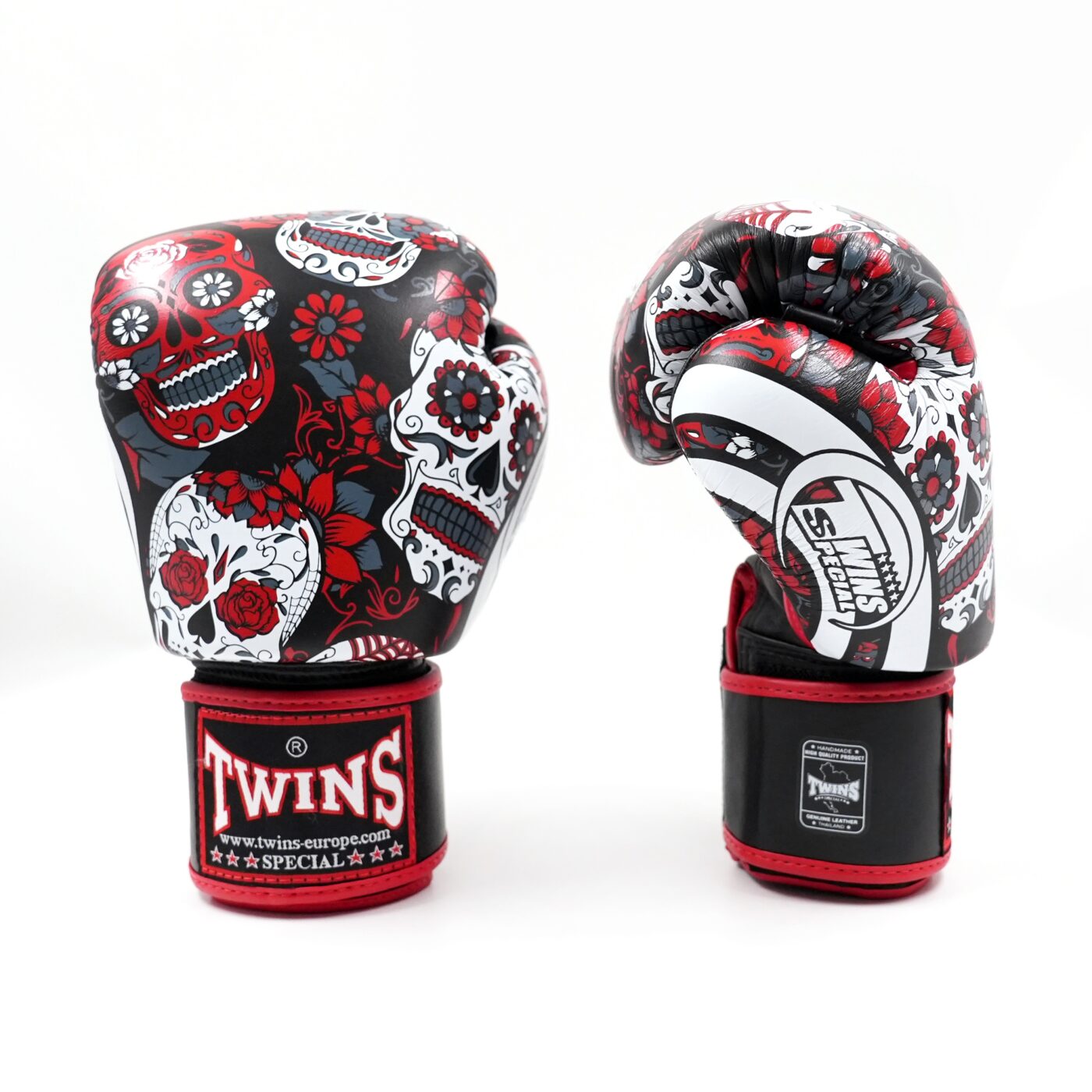 Twins BGVL3 Kickbokshandschoenen Skull Red (FBGVL-3-SKULL-RED)