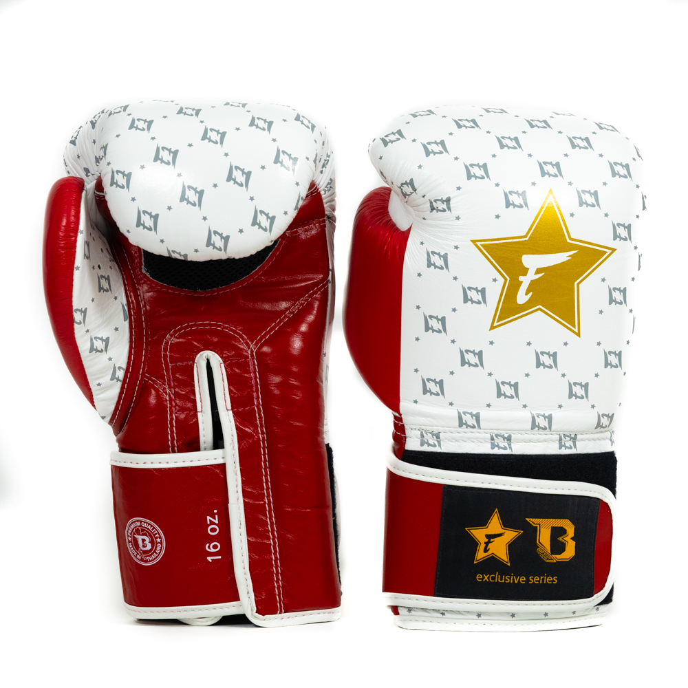 Fairtex X Booster Kickbokshandschoenen Wit Rood (FXB BG STAR WH WR) Fairtex X Booster Kickbokshandschoenen Wit Rood (FXB BG STAR WH WR)