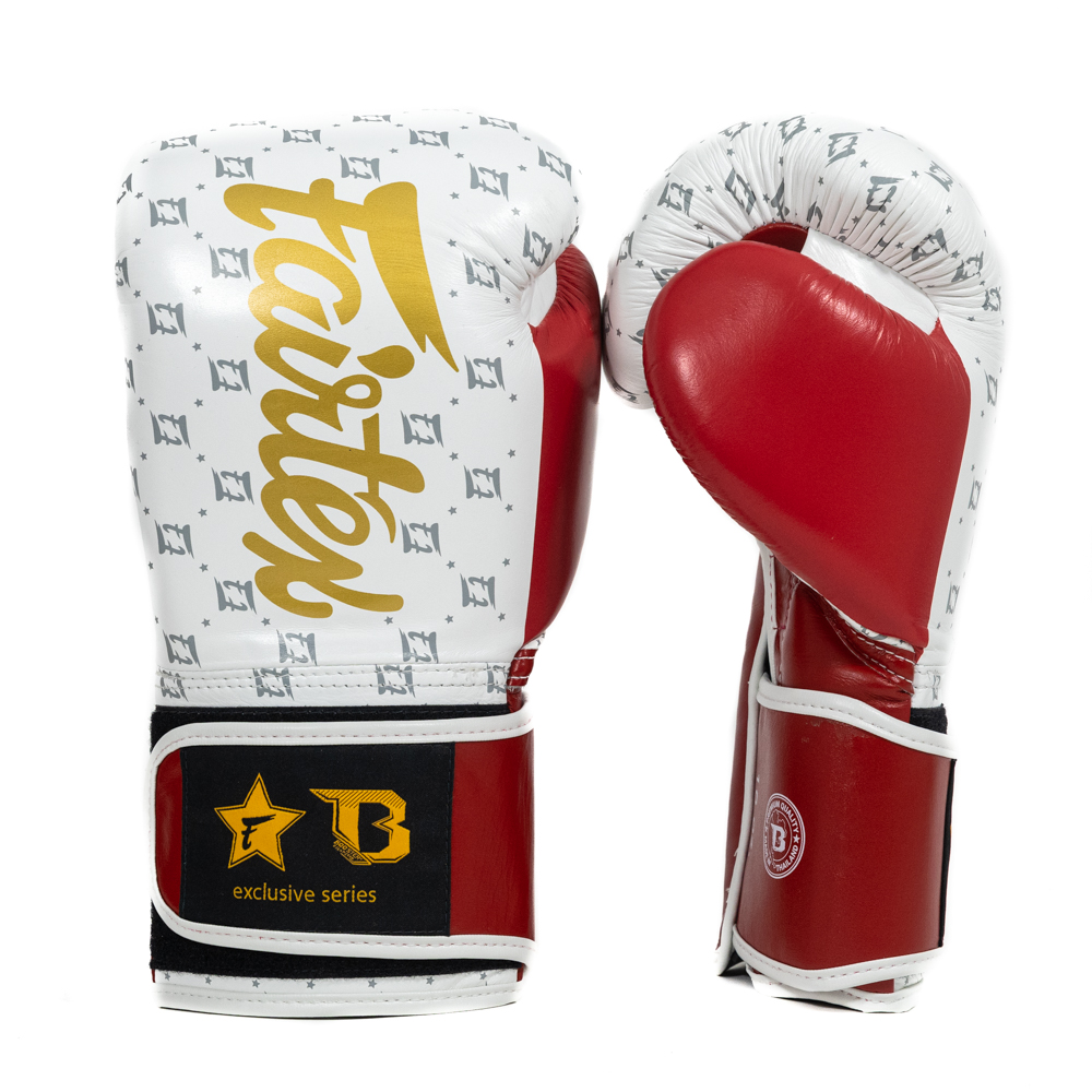 Fairtex X Booster Kickbokshandschoenen Wit Rood (FXB BG STAR WH WR) Fairtex X Booster Kickbokshandschoenen Wit Rood (FXB BG STAR WH WR)