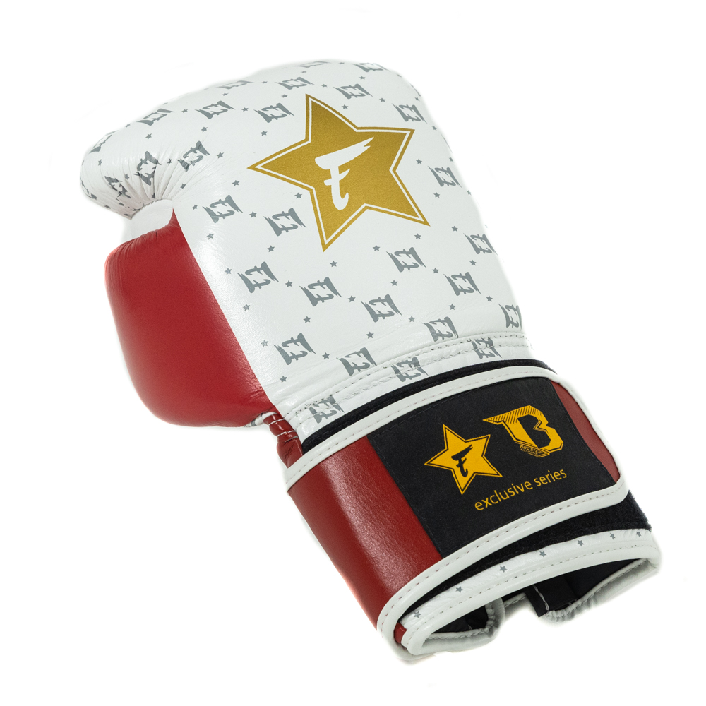Fairtex X Booster Kickbokshandschoenen Wit Rood (FXB BG STAR WH WR) Fairtex X Booster Kickbokshandschoenen Wit Rood (FXB BG STAR WH WR)