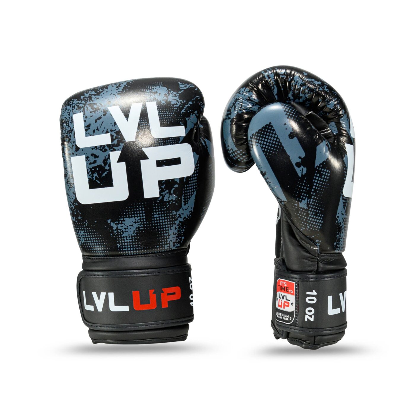 LVLUP Kickbokshandschoenen Zwart Grijs (LVL-UP-BG-STADIUM-1)