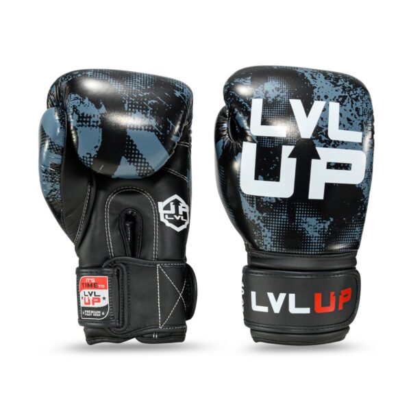 LVLUP Kickbokshandschoenen Zwart Grijs (LVL-UP-BG-STADIUM-1) LVLUP Kickbokshandschoenen Zwart Grijs (LVL-UP-BG-STADIUM-1)