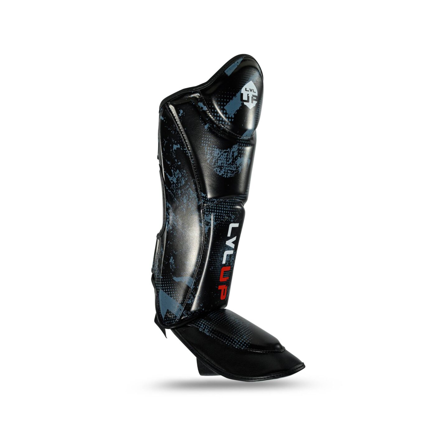LVL-UP Kickboksen Scheenbeschermers Zwart Grijs (LVL-UP SG STADIUM 1 BLACK GREY)