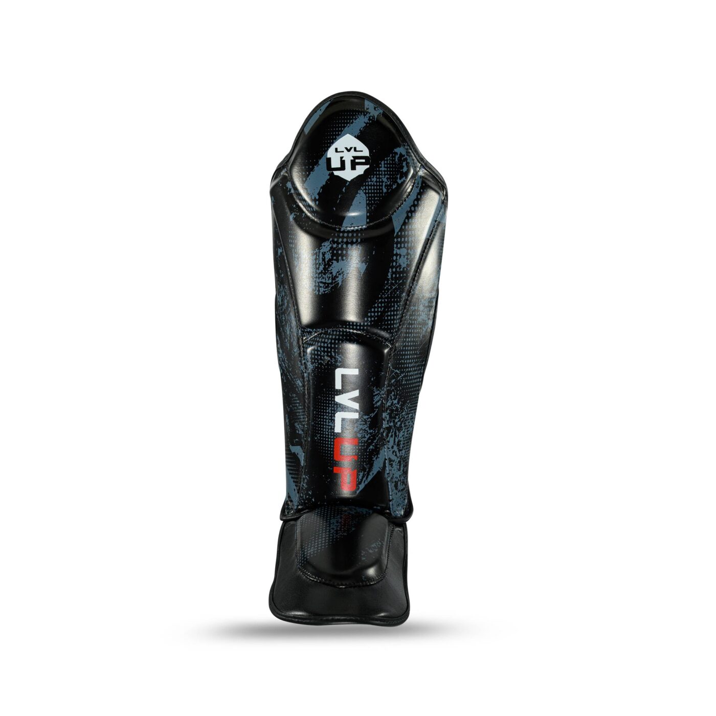 LVL-UP Kickboksen Scheenbeschermers Zwart Grijs (LVL-UP SG STADIUM 1 BLACK GREY)