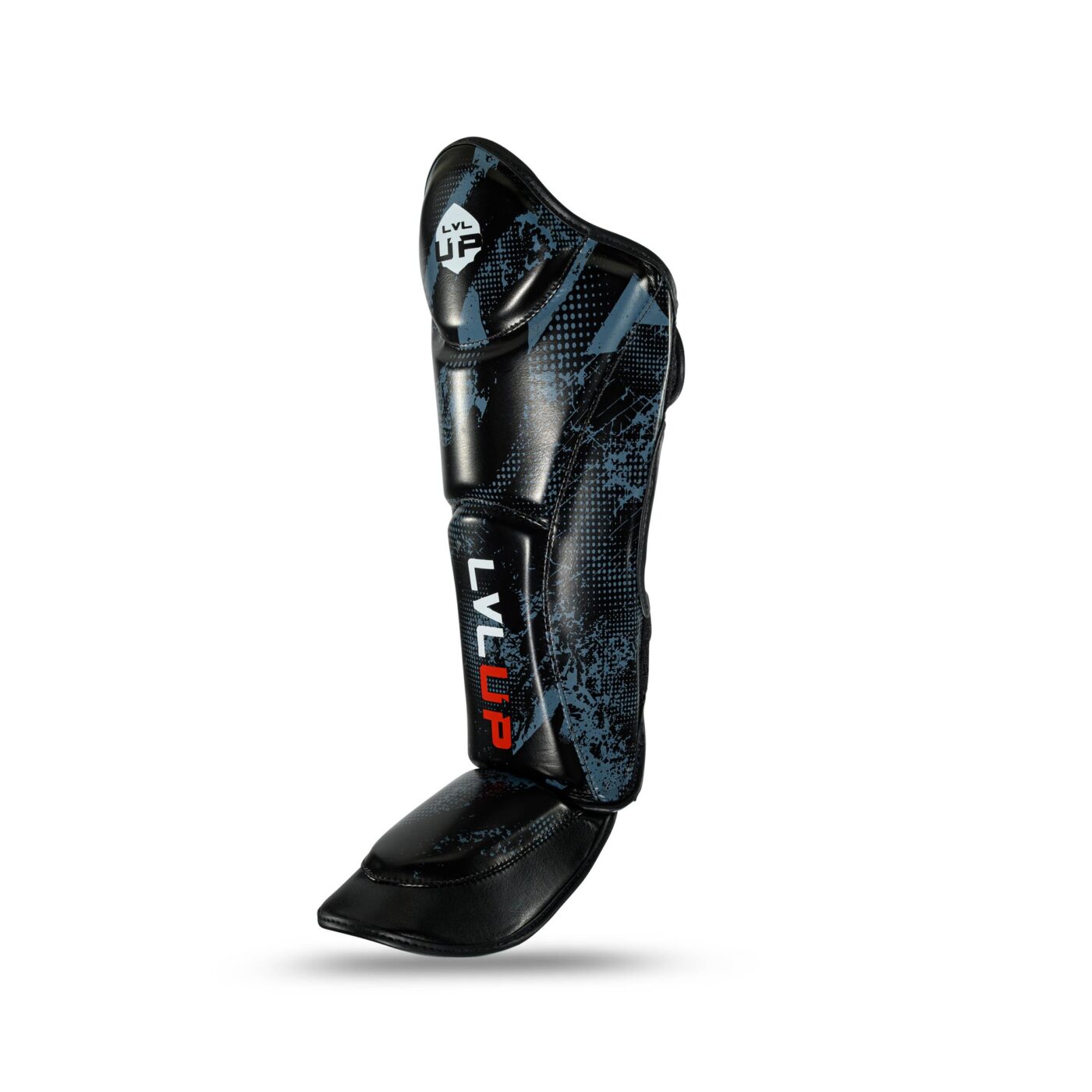 LVL-UP Kickboksen Scheenbeschermers Zwart Grijs (LVL-UP SG STADIUM 1 BLACK GREY)