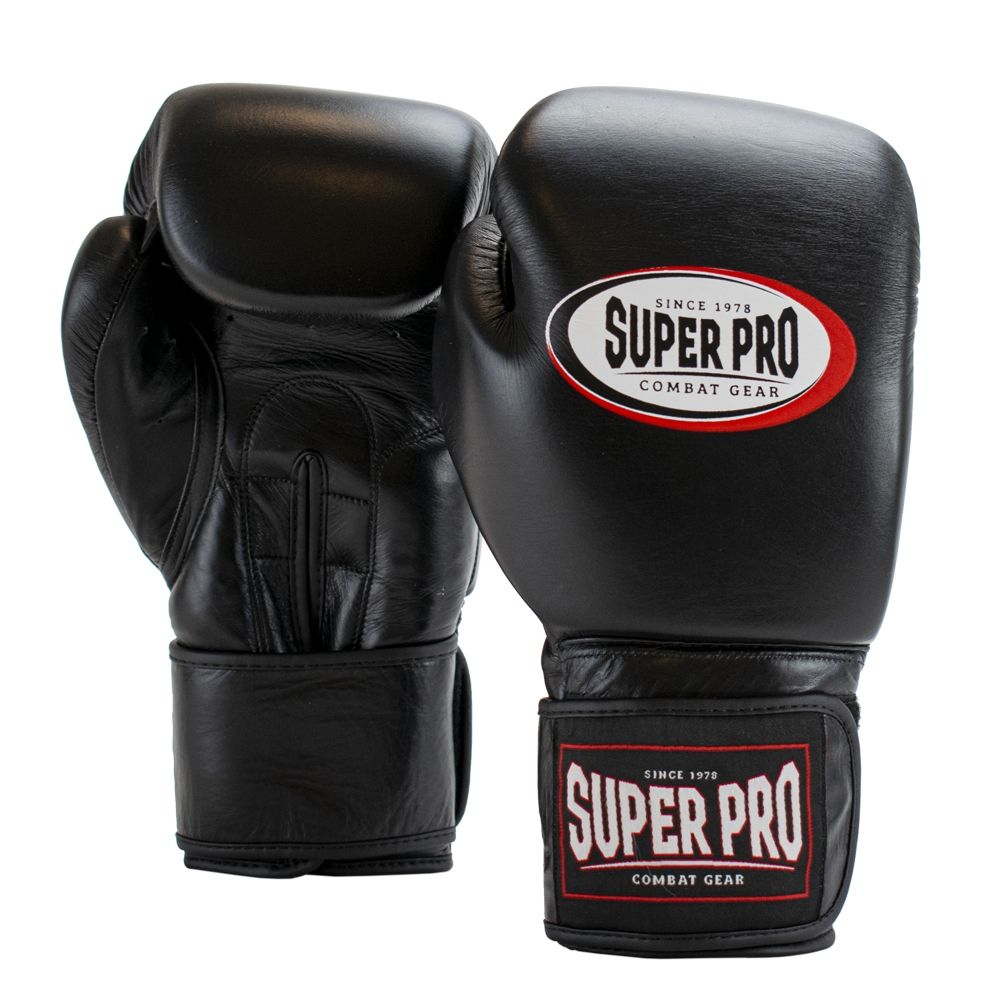 Super Pro Combat Gear Bokshandschoen - Thai pro Lederen (thai)bokshandschoenen - Zwart Super Pro Combat Gear Bokshandschoen - Thai pro Lederen (thai)bokshandschoenen - Zwart